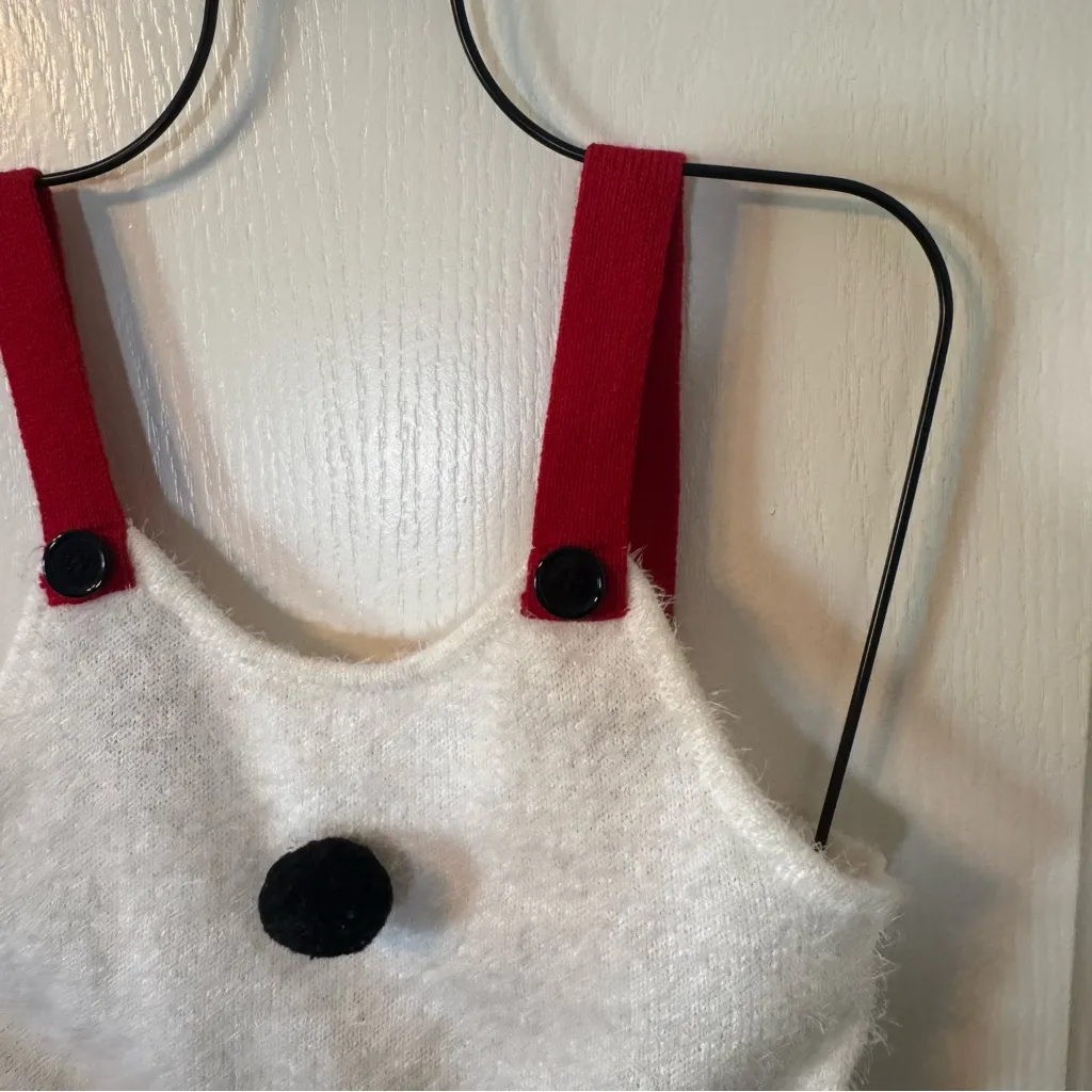 No Boundaries Holiday Fuzzy Furry Crop Sweater Skirt 2 Piece Set White Small Jr - Image 5