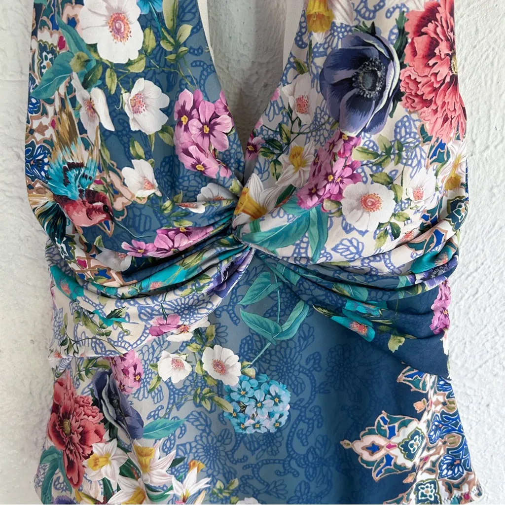 Johnny Was Sady Floral Halter One Piece Swimsuit Sz Large - Image 4