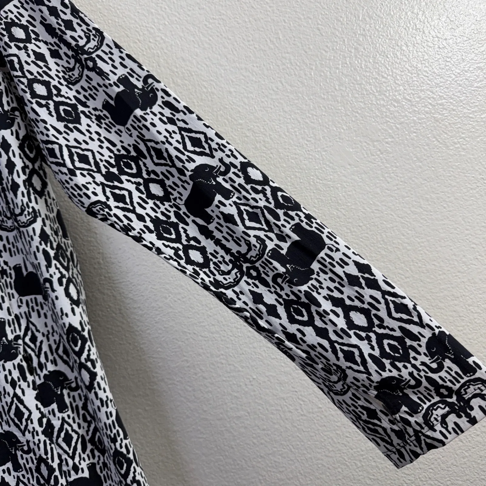 Ibkul Jacket Womens XL Black White Full Zip Golf Outdoor UV UPF Sun Elephant Art - Image 5