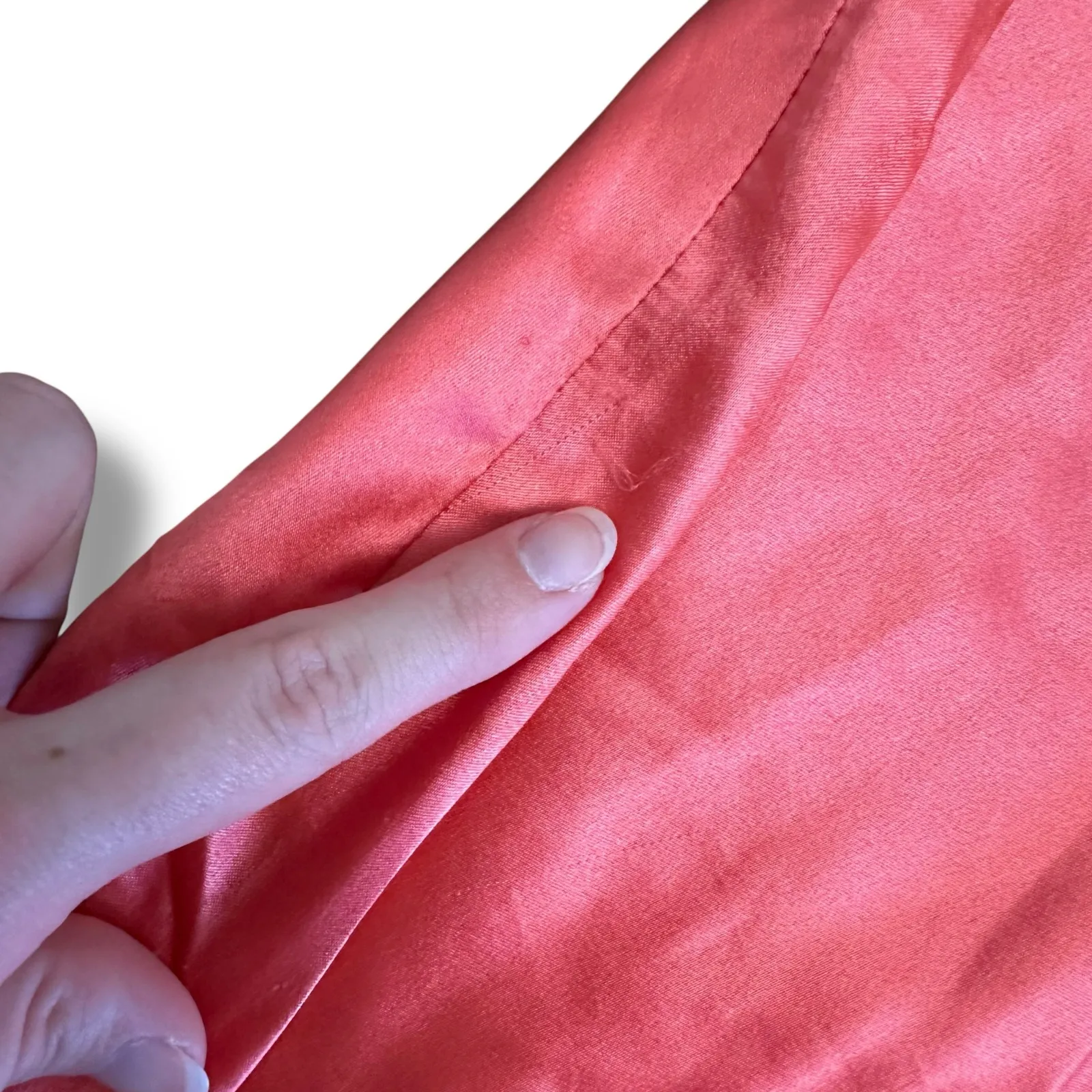 Frederick’s of Hollywood Coral Pink Lace Satin Babydoll Slip Dress Lingerie M - Image 5