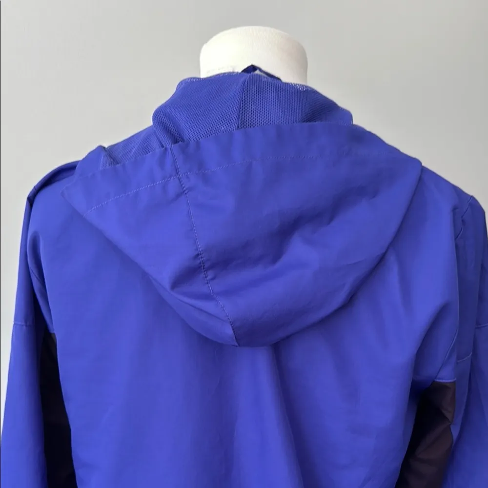 Reebok Blue Black Full Zip Athletic Windbreaker Athletic Hooded Jacket Unisex S - Image 10