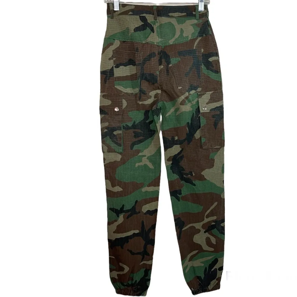 Missguided Misguided Camouflage Ripstop High Waisted Cargo Joggers Size 0 - Image 4