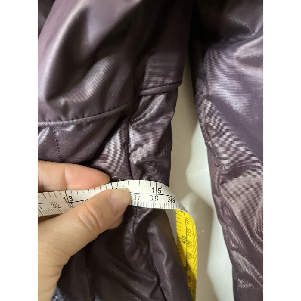 Marella by MAX MARA Long quilted DOWN Feather Jacket Coat Violet Size S Belted Purple - Image 15