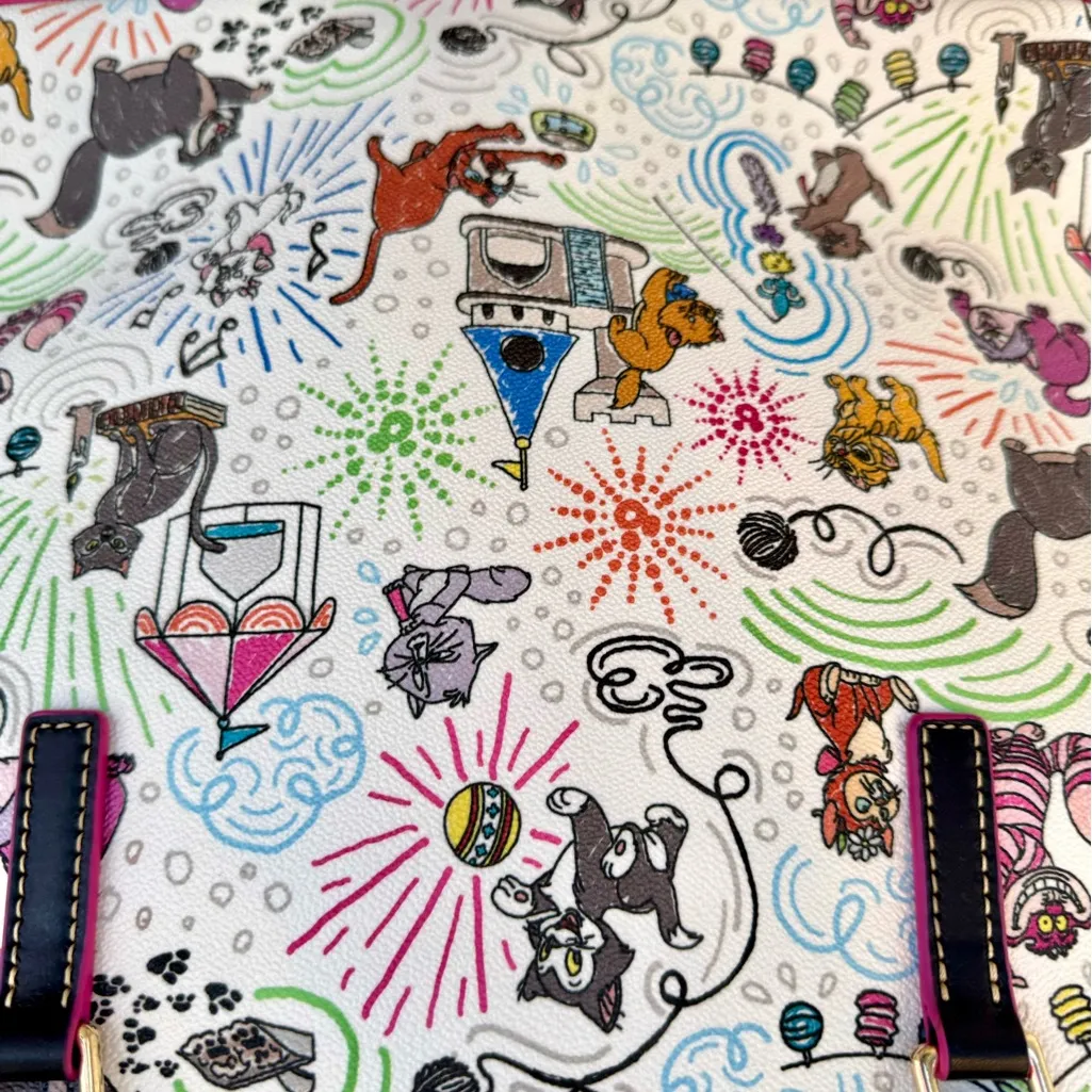 Dooney & Bourke Disney Cats Large Tote | NWOT | Hot Pink Lining | Zip Pockets - Image 7