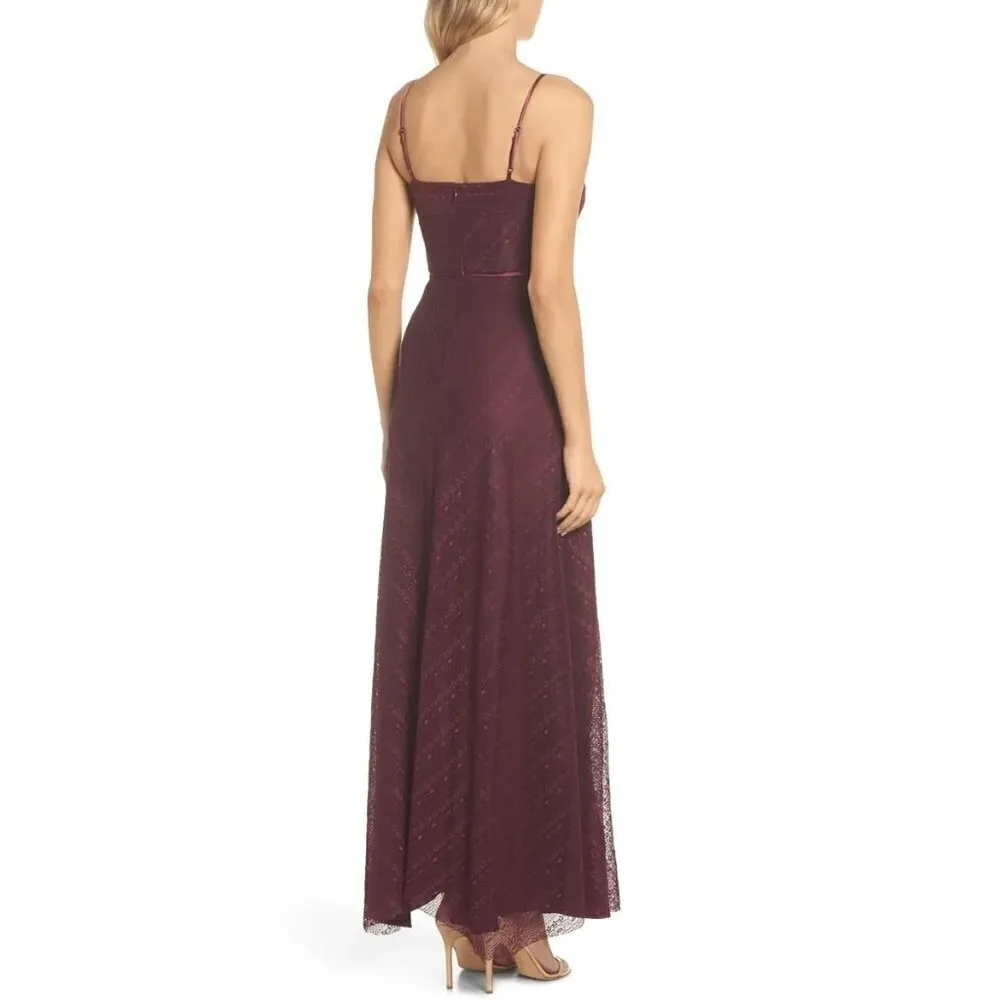 Jill Jill Stuart Eliza Lace Slip Gown Cutout Front in Purple 2 long maxi dress - Image 5