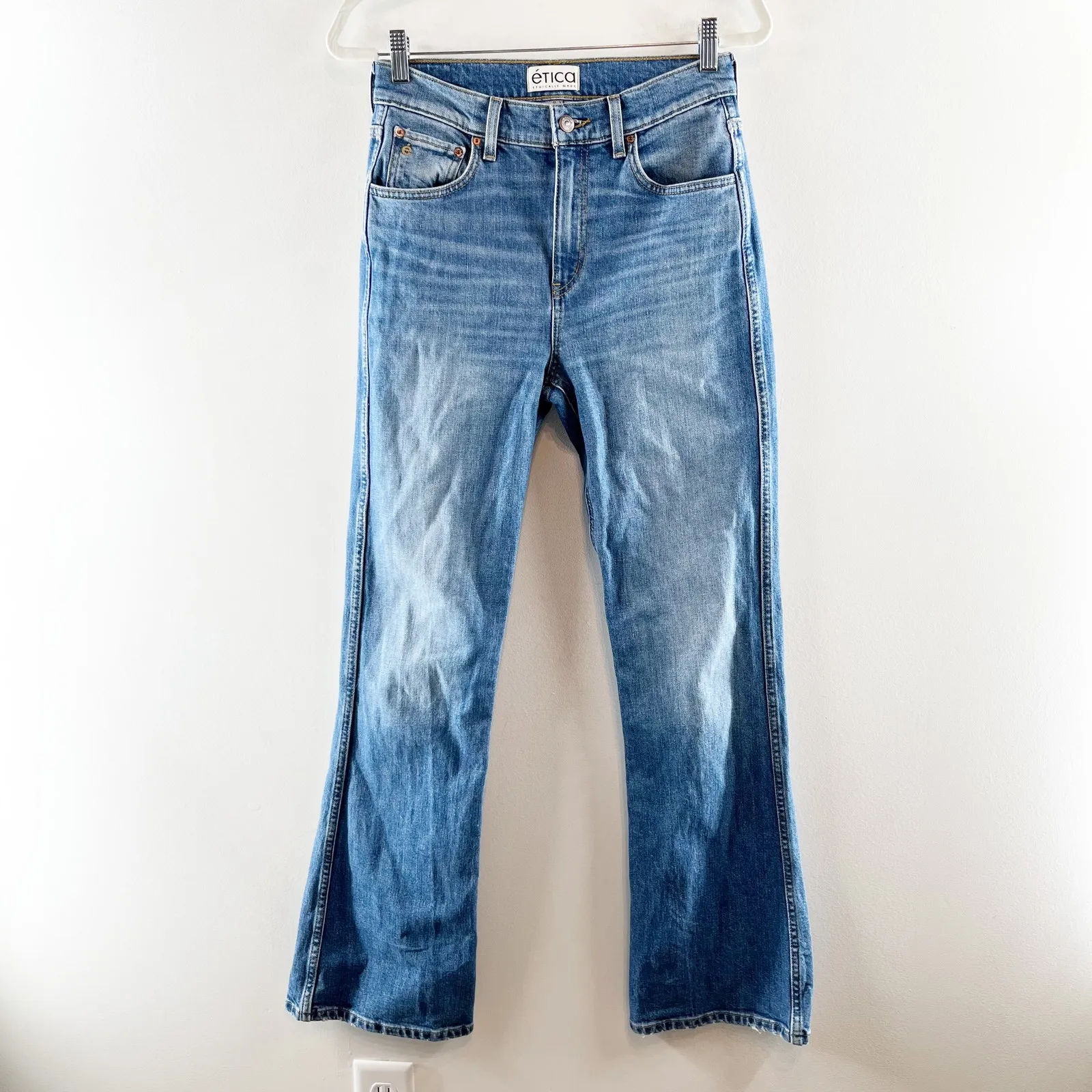 Etica Anya Modern High Rise Organic Cotton Flare Jeans Blue 27 - Image 2