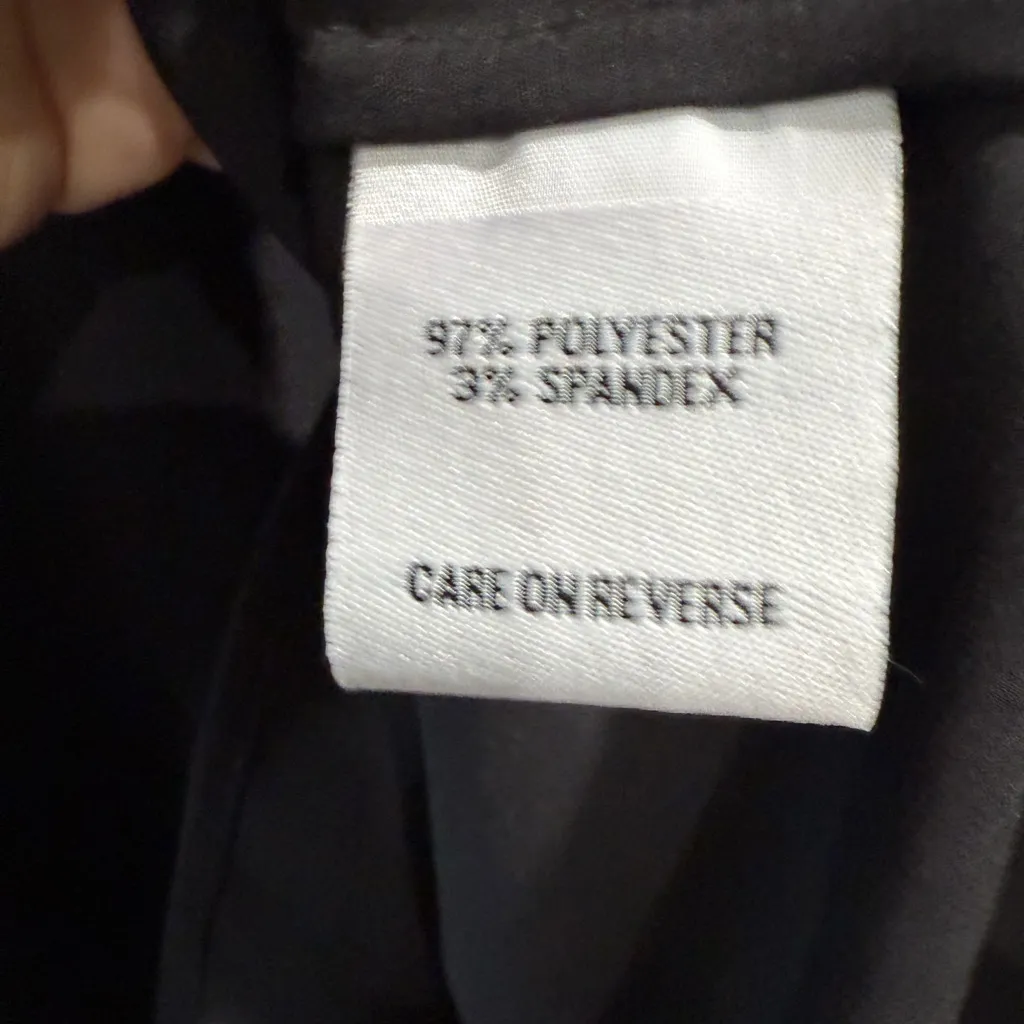 Calvin Klein Black Blouse with Pleated Details Stretch Office Evening - Image 3