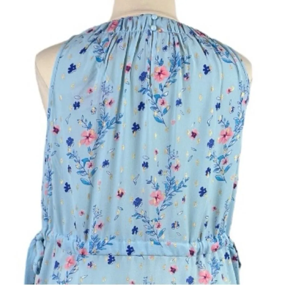 Juicy Couture A-line Blouson Dress Tie Waist Blue Pink Floral NEW Plus Size XXL - Image 8