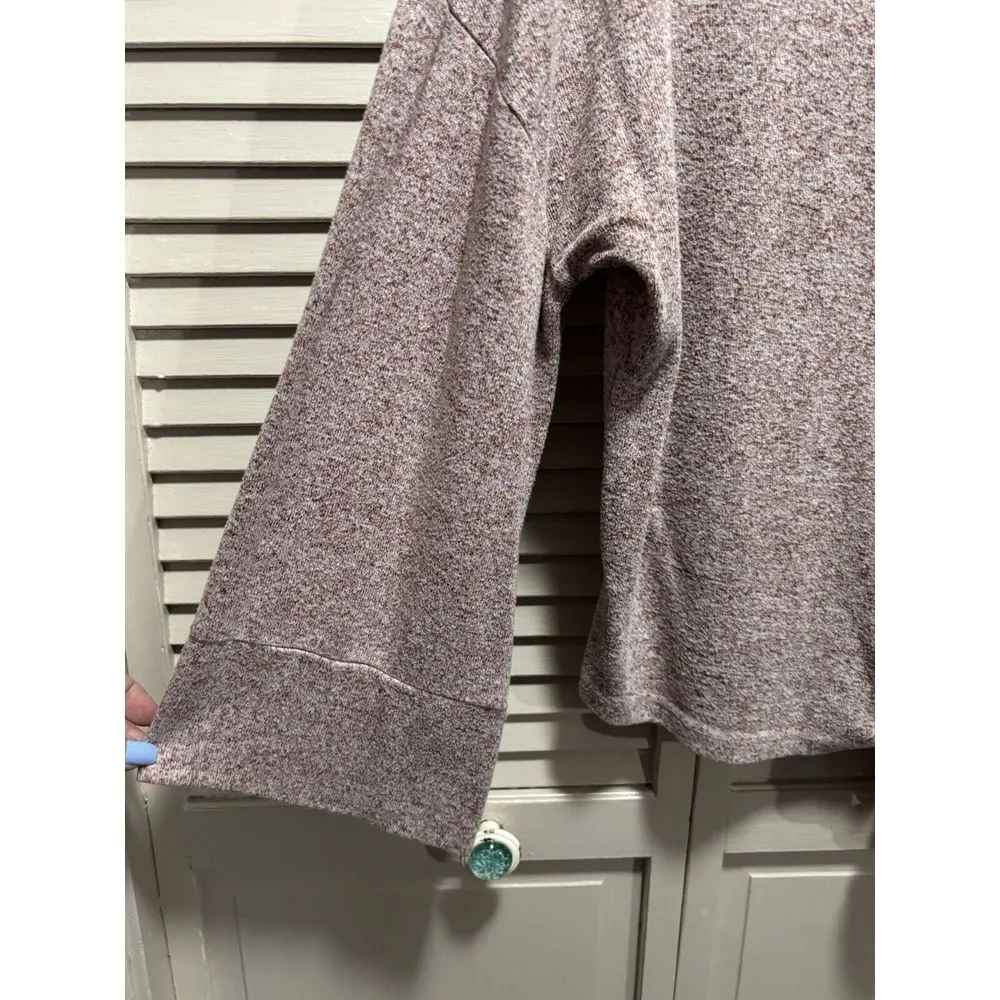 Poof Apparel Pink Sweater Scoop‎ Neck 3/4 Wide Sleeve Size Medium Tie Hem - Image 2