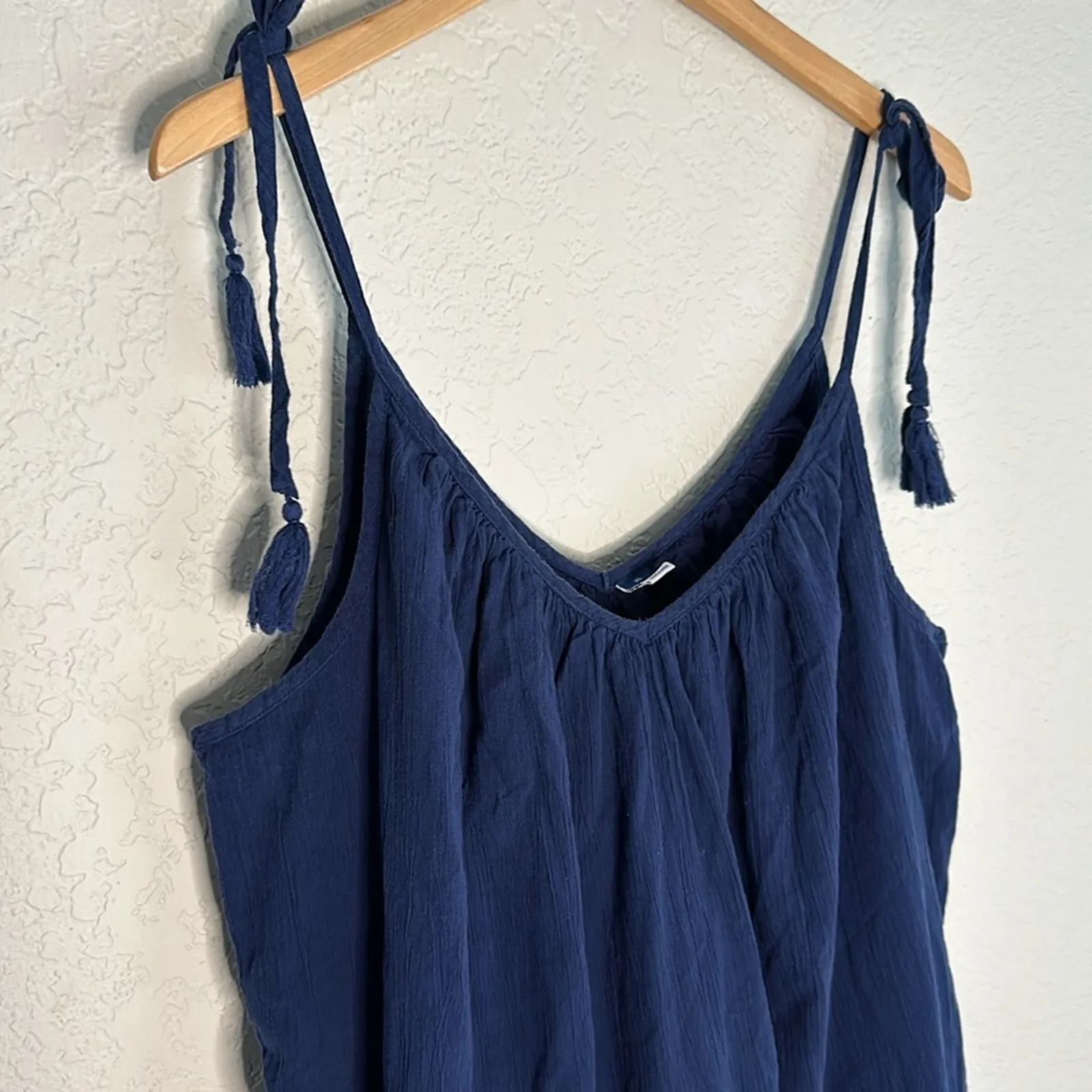 Sleeveless Tasseled Colorblock Maxi Dress Size XL Tiered Vacation Cruise Resort - Image 2