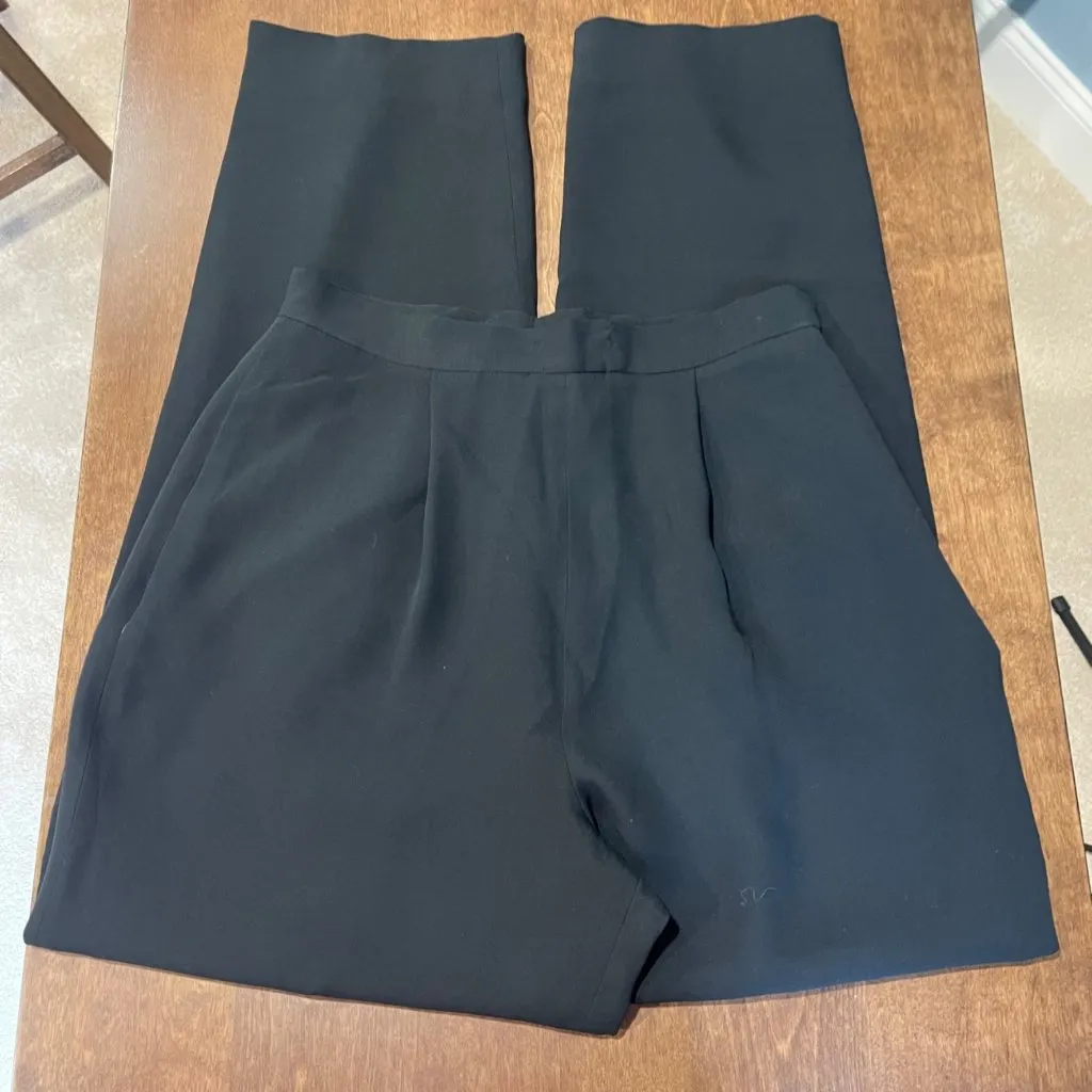 Vintage WORTH Pure Silk Dress Pants Women's Size 8 Black Fully Lined High Waist - Image 10