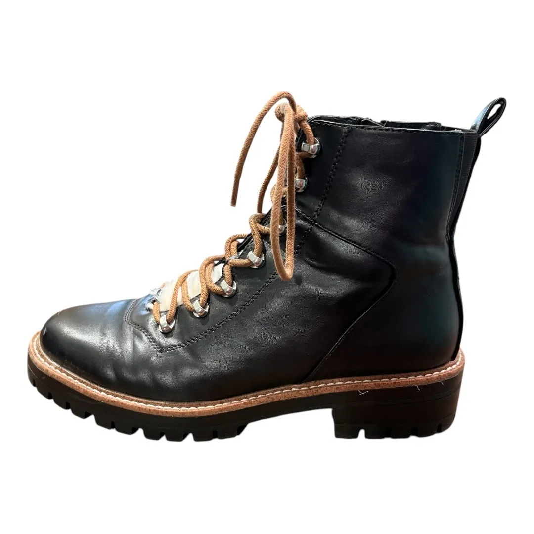 A New Day Hiker Boots Chunky Combat Faux Fur Lined Lace‎ Up Ankle Black Size 10 - Image 2