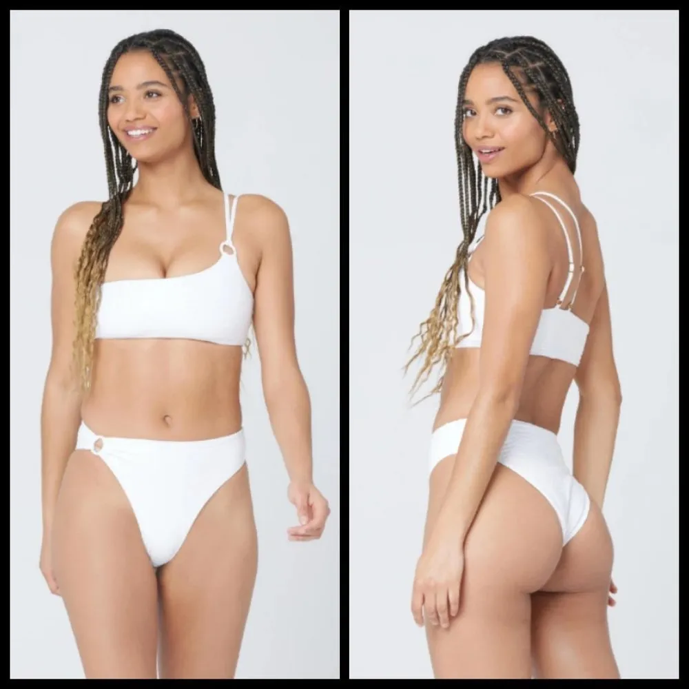 💕L*SPACE💕 Indiana Bikini Top ~ Gloss Gator Textured Glossy One Shoulder XL NWT - Image 10