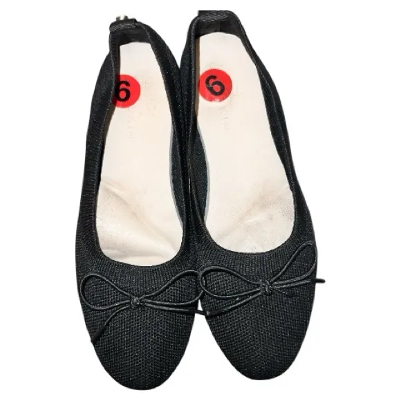 Black Ballet Flats with Bow. New Size 6 - Image 4