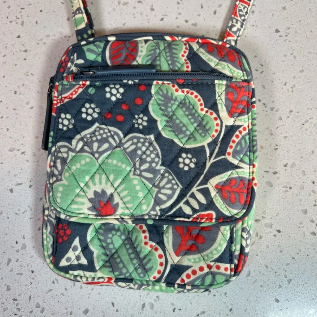 Vera Bradley Mini Hipster Crossbody Bag Nomadic Floral Gray Green Coral Bag  EUC - Image 2