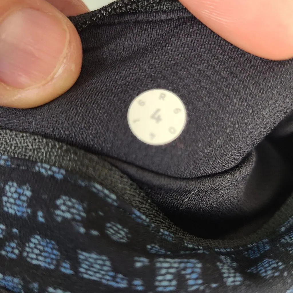 Lululemon Pace Rival Crop‎ Legging Shatter Weave Desert Teal Blue Womens 4 - Image 11