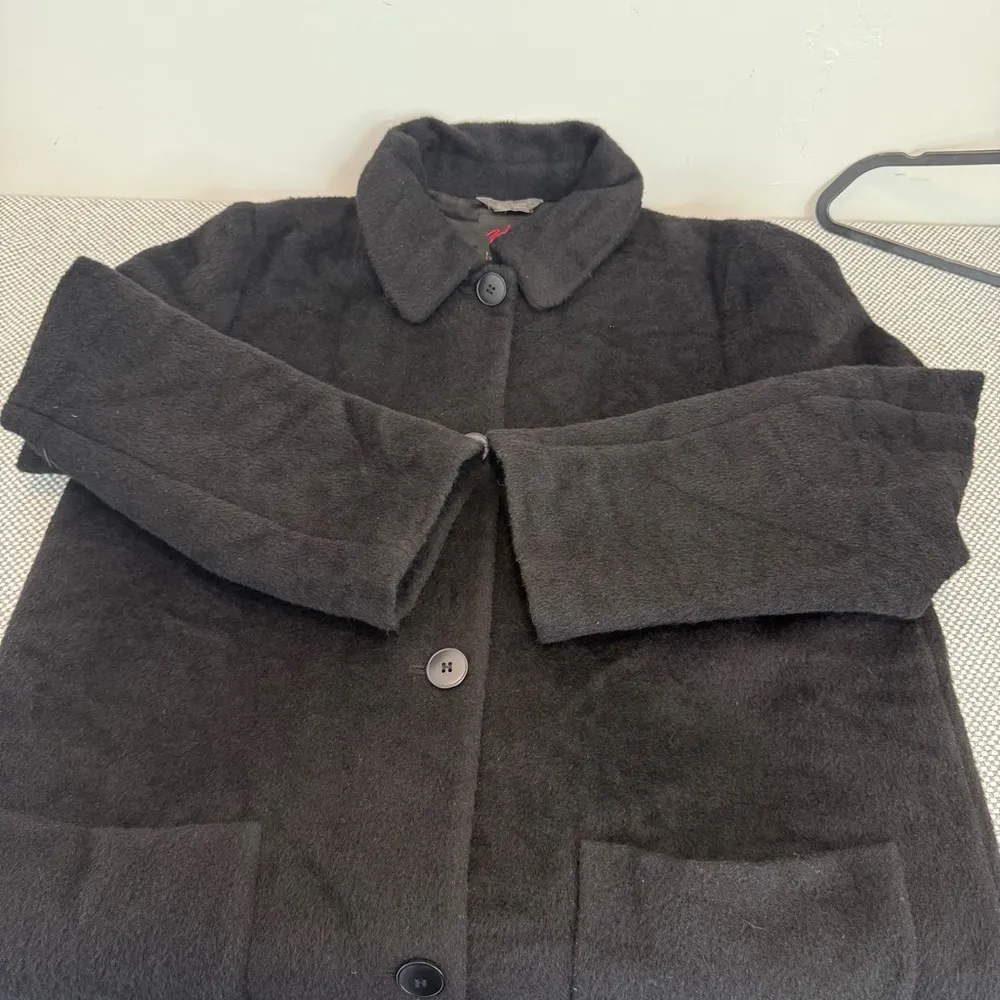 Hilary Radley Baby Llama Wool Blend Overcoat Women 14 Black Incalpaca Jacket - Image 10