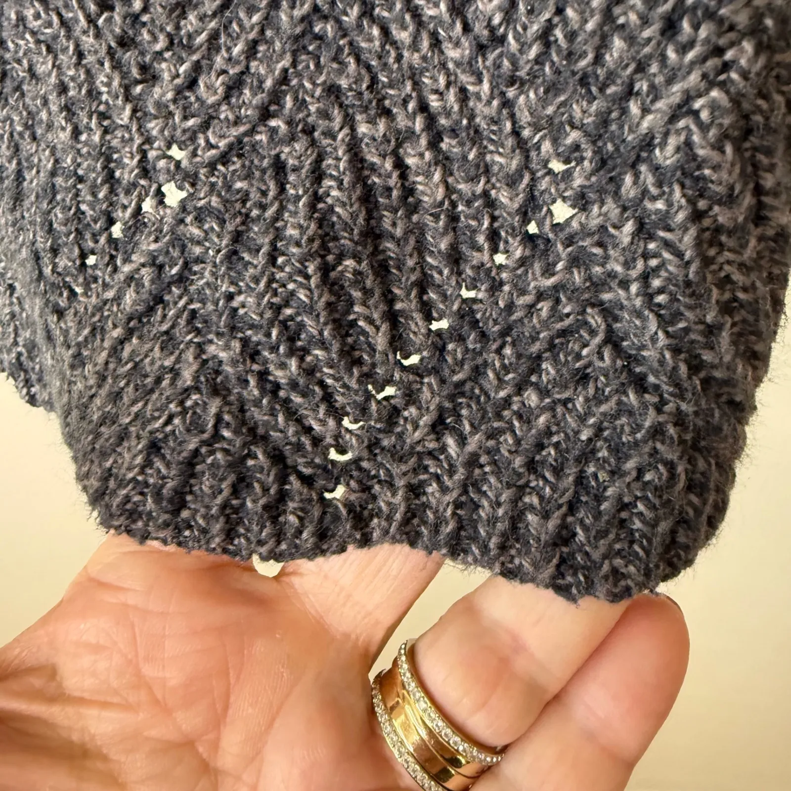 Sundance Gray Knit Turtleneck Sweater Women's Medium‎ Long Sleeve Patterned - Image 8