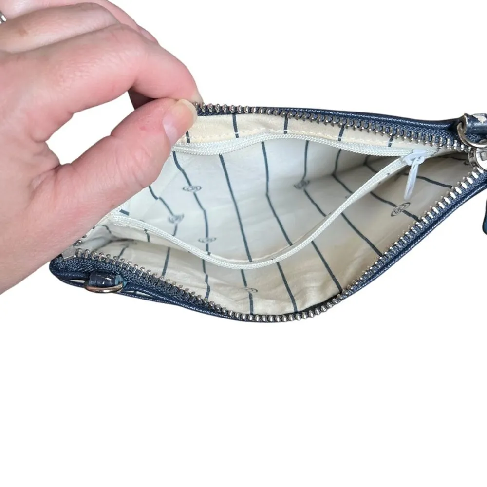 BRIGHTON Summer Heart Mini Bag Blue Clutch Zipper Pouch Make Up Travel Wallet - Image 6