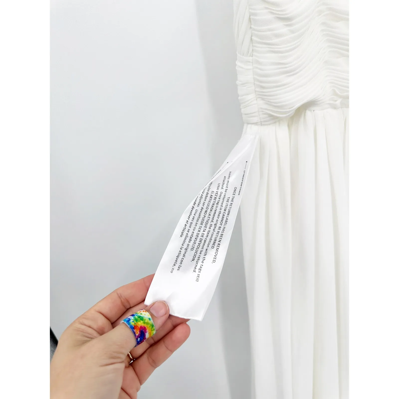 Ieena for Mac Duggal 2650 White Sleeveless V-Neck Chiffon Tea Length Dress S - Image 6