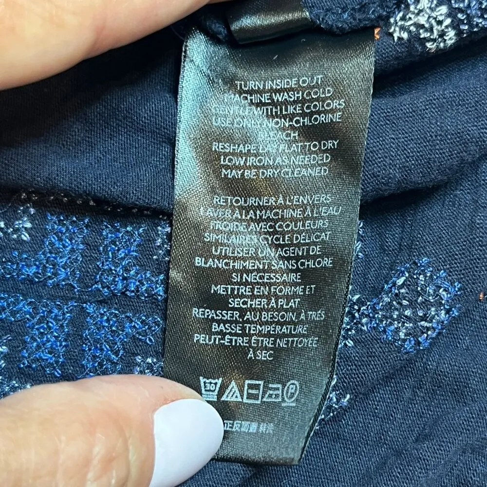 Anthropologie Embroidered Halter Top Boho Festival Ethnic Print Navy S Tube Top - Image 15