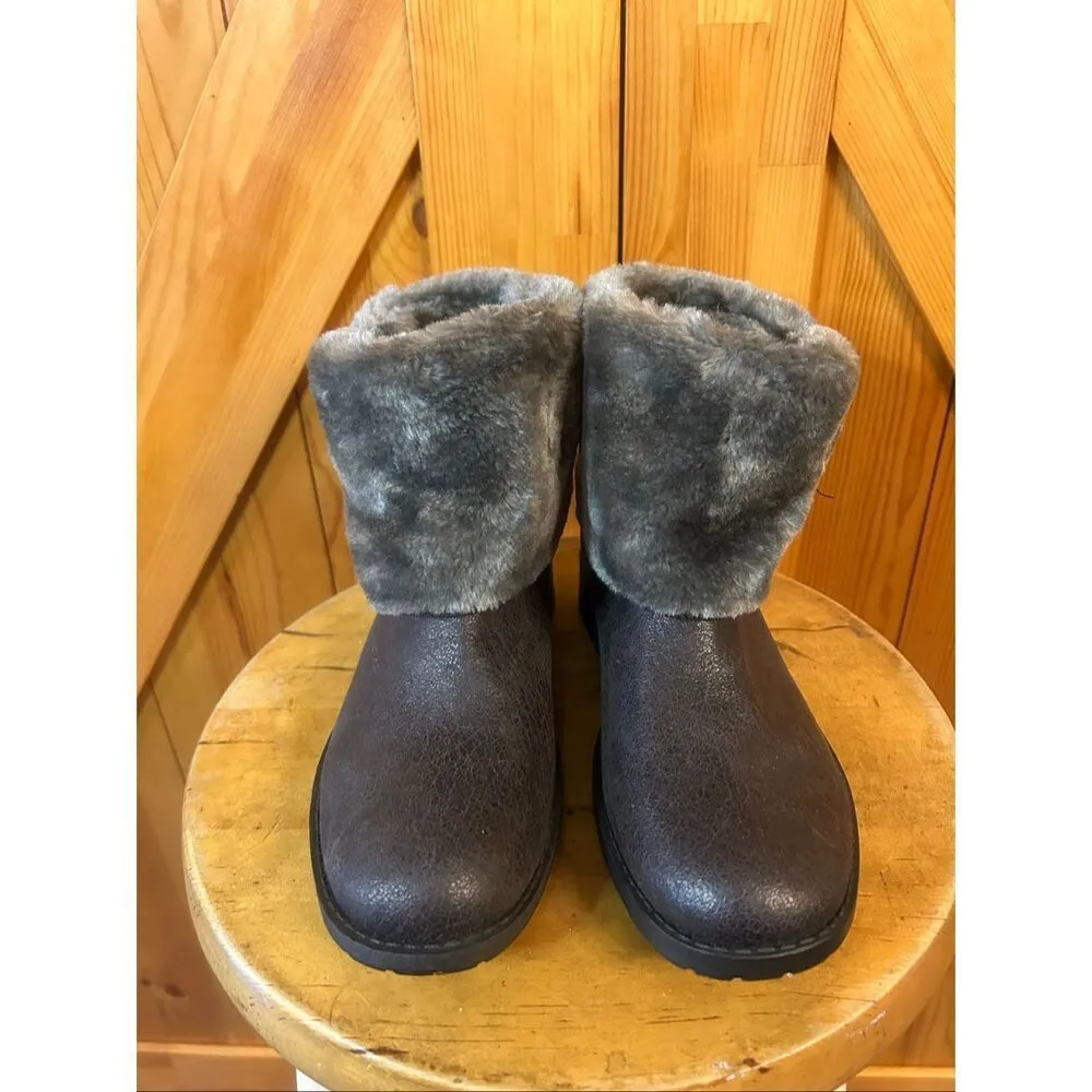 GH Bass & Co Women's 7M ALEXIS Gray Boots Shoes Faux Fur Slip On Size 7 - Image 2