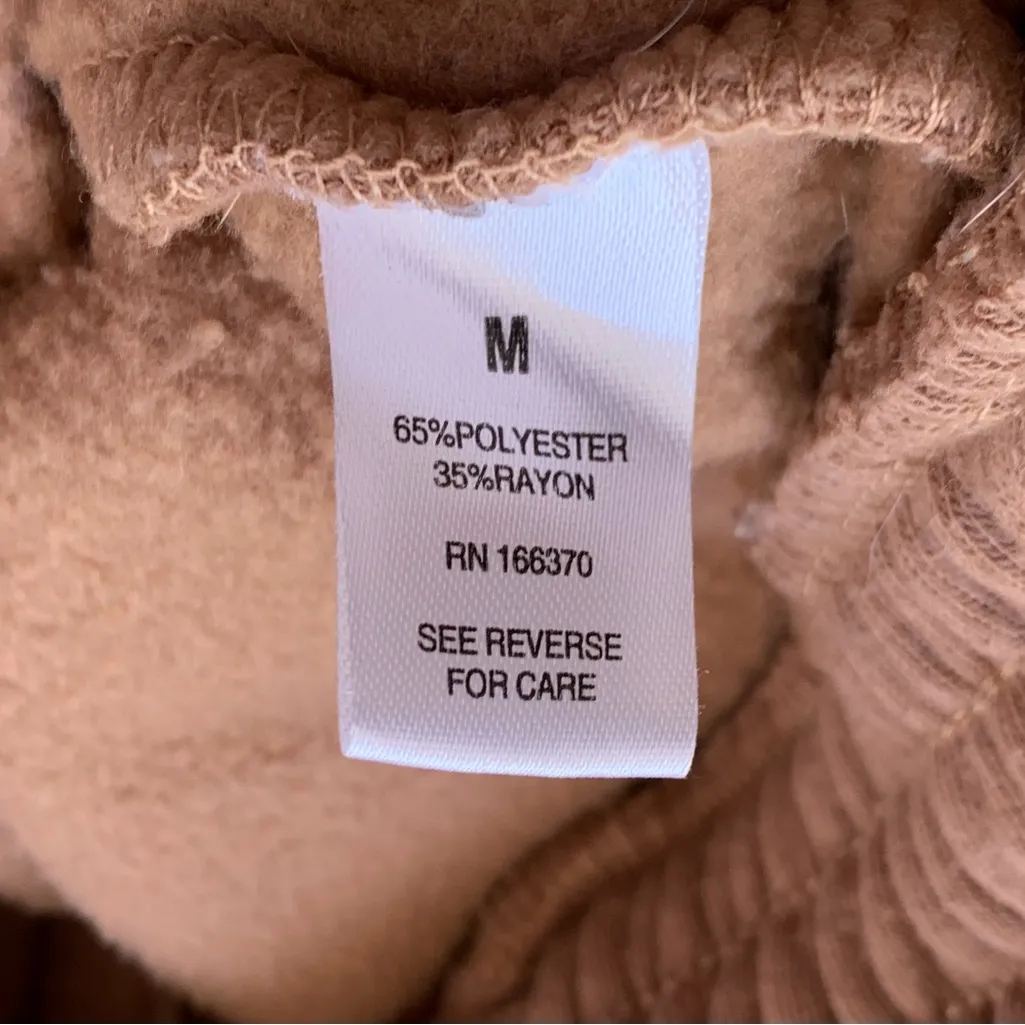 Moral Society Soft Fleece Lounge shorts High Waist Drawstring Shorts Brown Size M - Image 6