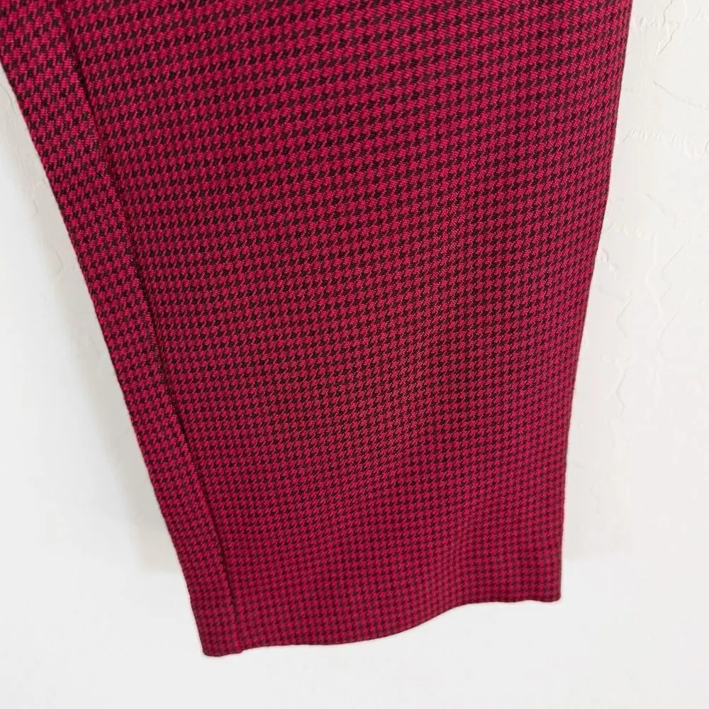 NEW Walter Baker Red Houndstooth Red & Black Tailored Pants Size 8 - Image 6