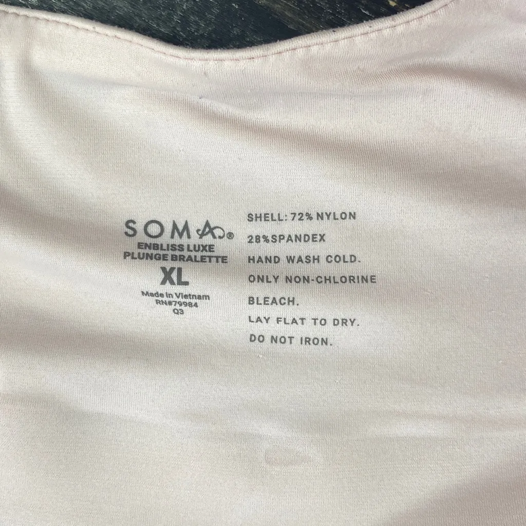 Soma Pale Pink Enbliss Luxe Plunge Bralette Bra XL - Image 7