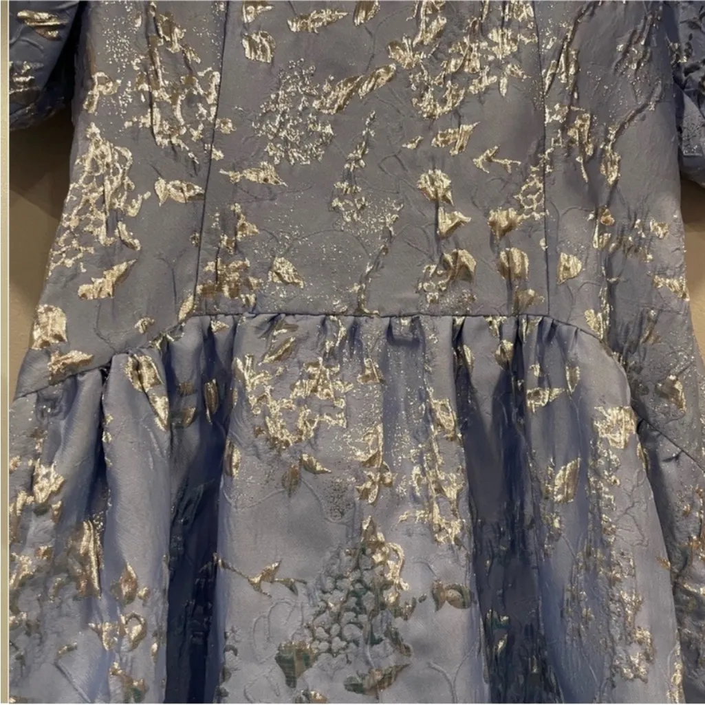 Jonathan Simkhai Faith Metallic Midi Dress 12 Blue - Image 5