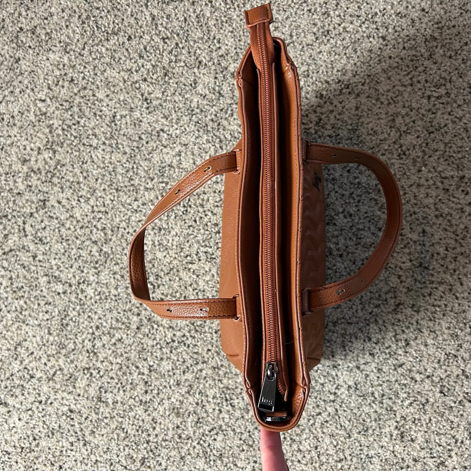 Lug Charter Classic VL Convertible Tote Bag Vegan Leather Brown Tan - Image 5