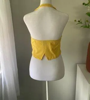 SheIn NWT Yellow Crop Halter Top - Image 9