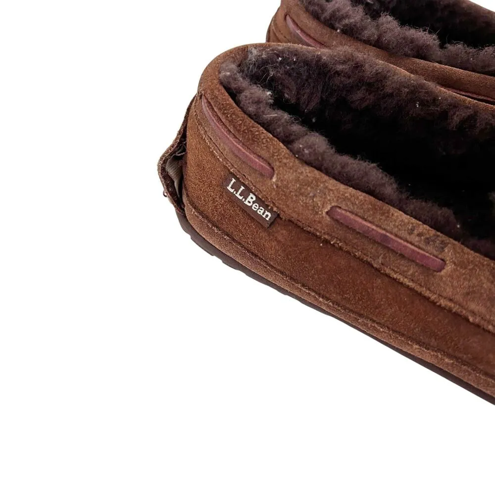 LL Bean Brown Suede Moccasins Slippers Sz 8 - Image 2