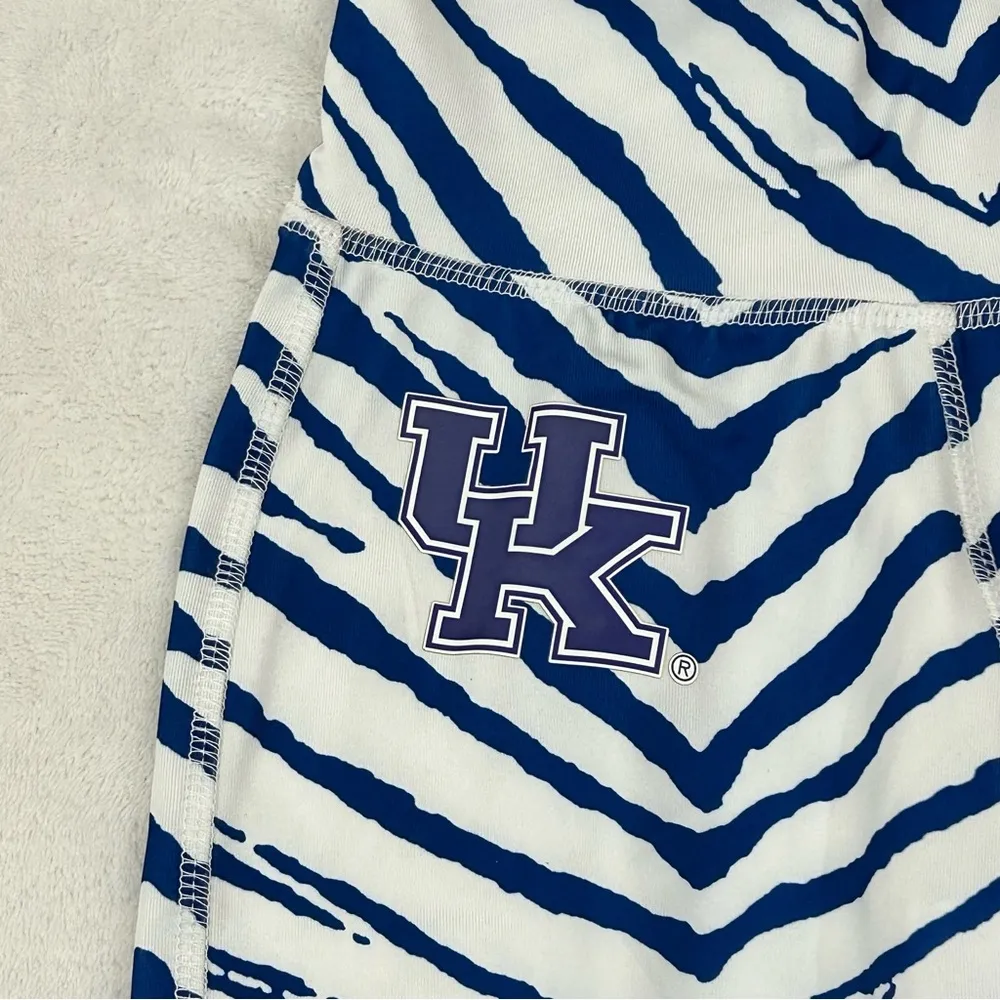 Kentucky Wildcats NCAA Zubaz Blue & White Striped Athletic Yoga Pants Women XS - Image 3