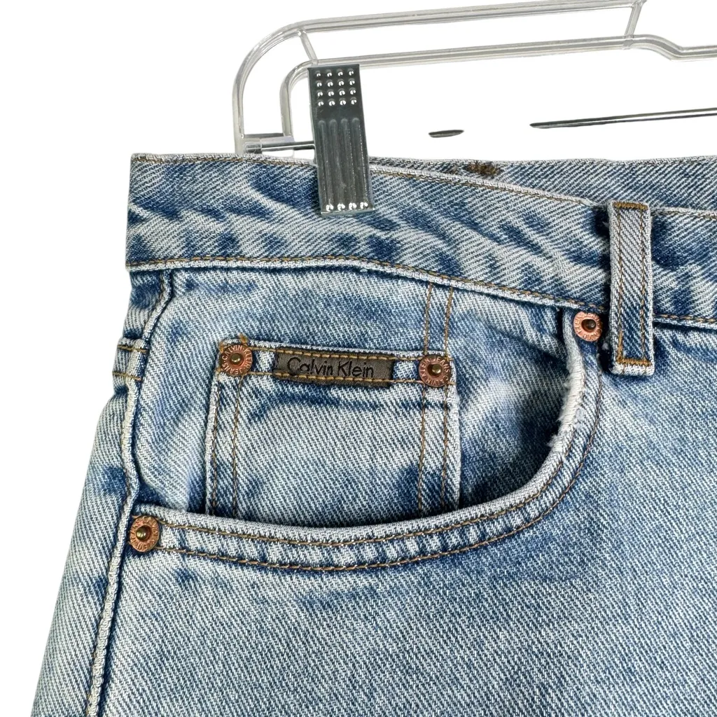 Vintage‎ Calvin Klein Cutoff Denim Shorts Frayed Distressed Festival Concert 30 - Image 2