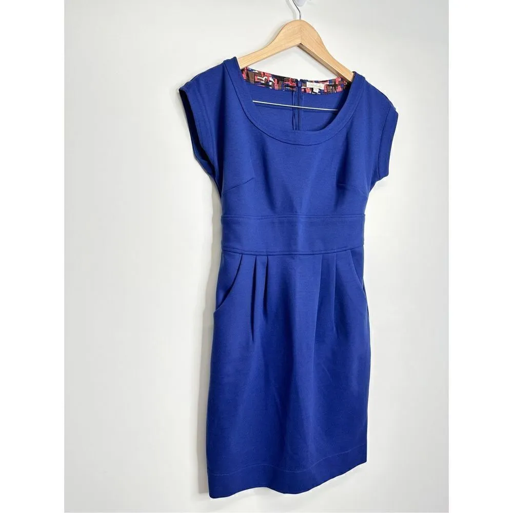 Shoshanna Dress Womens Size 6 Royal Blue Sheath Knee Length Zip Up - Image 7