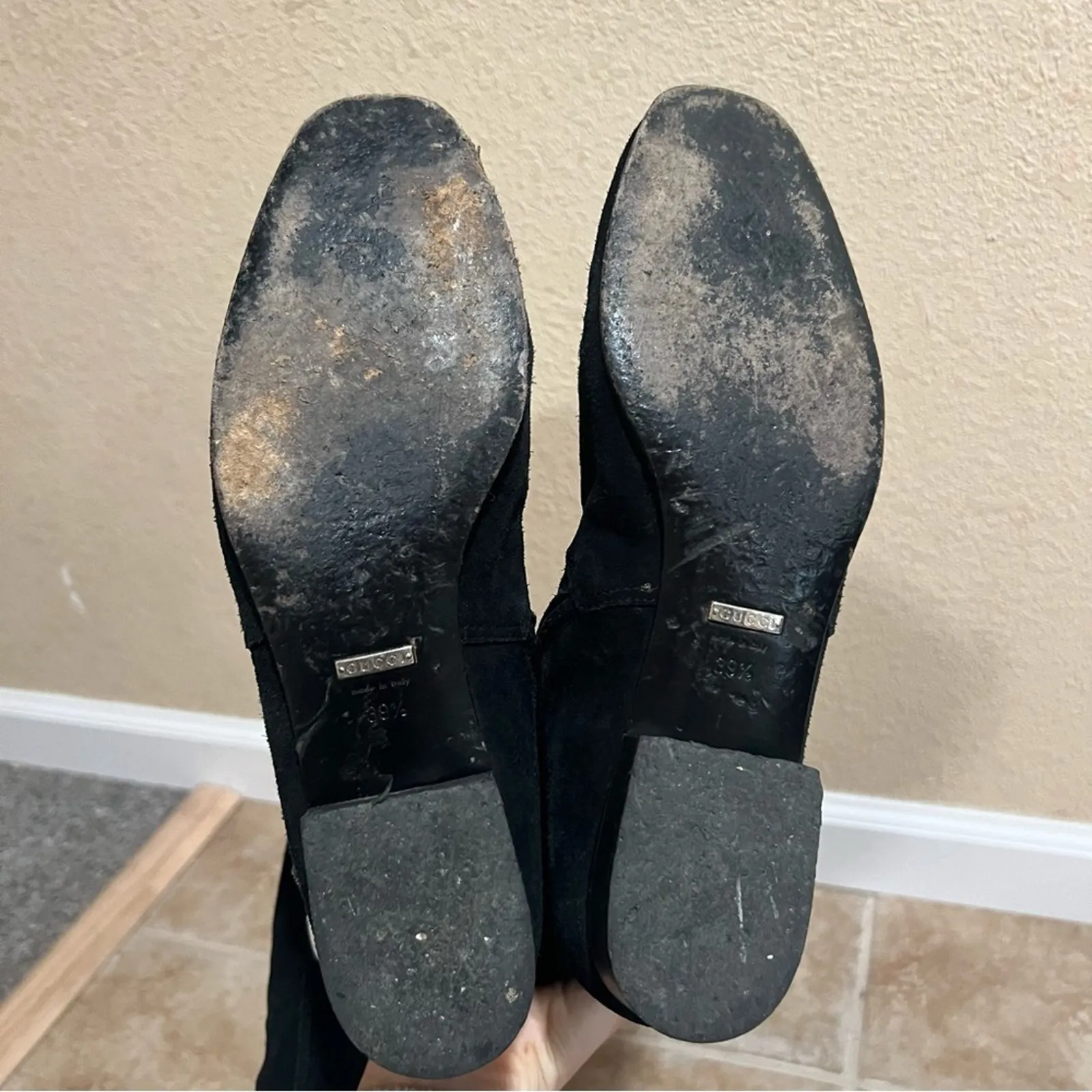 Gucci Black Dionysus Accent Suede Over the Knee Sock Boots 39.5 - Image 12