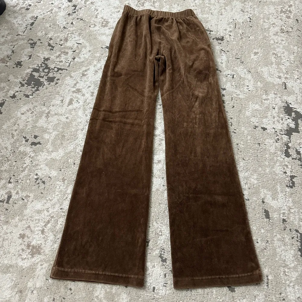 John Galt Brown Velour Anastasia Sweatpants - Image 3