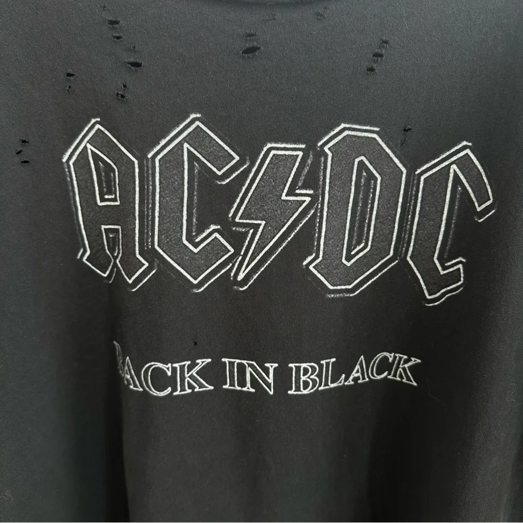 ACDC Heavy Metal Off The Shoulder Tee Black Size undefined - Image 3