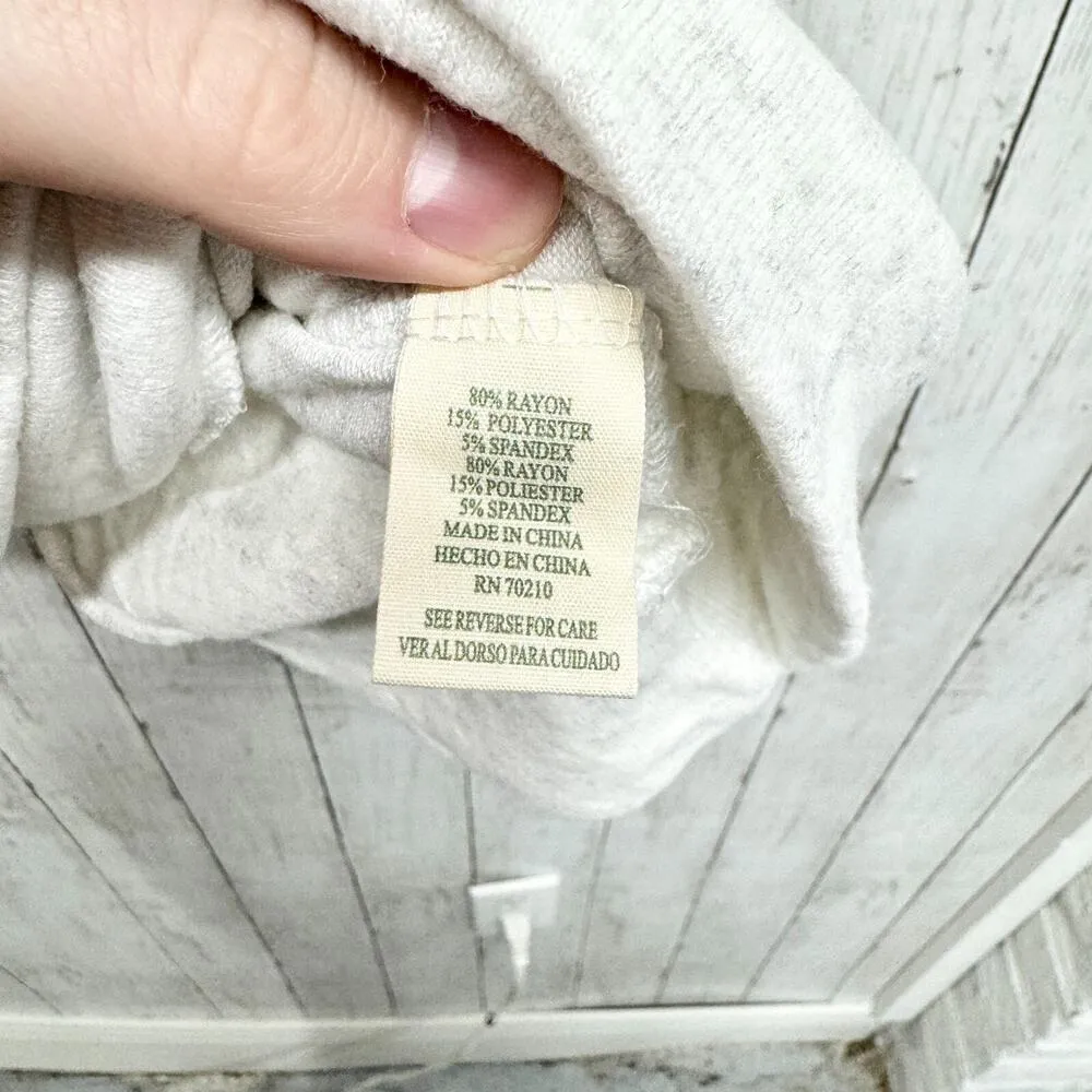 La Crera Sweater Women Size M Off White/ Grey Crewneck Long Sleeve Rayon Gray Size M - Image 3