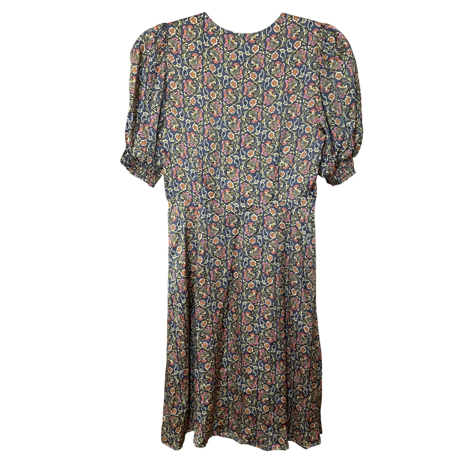 Boden Satin Midi Tea Dress Floral V - Image 5