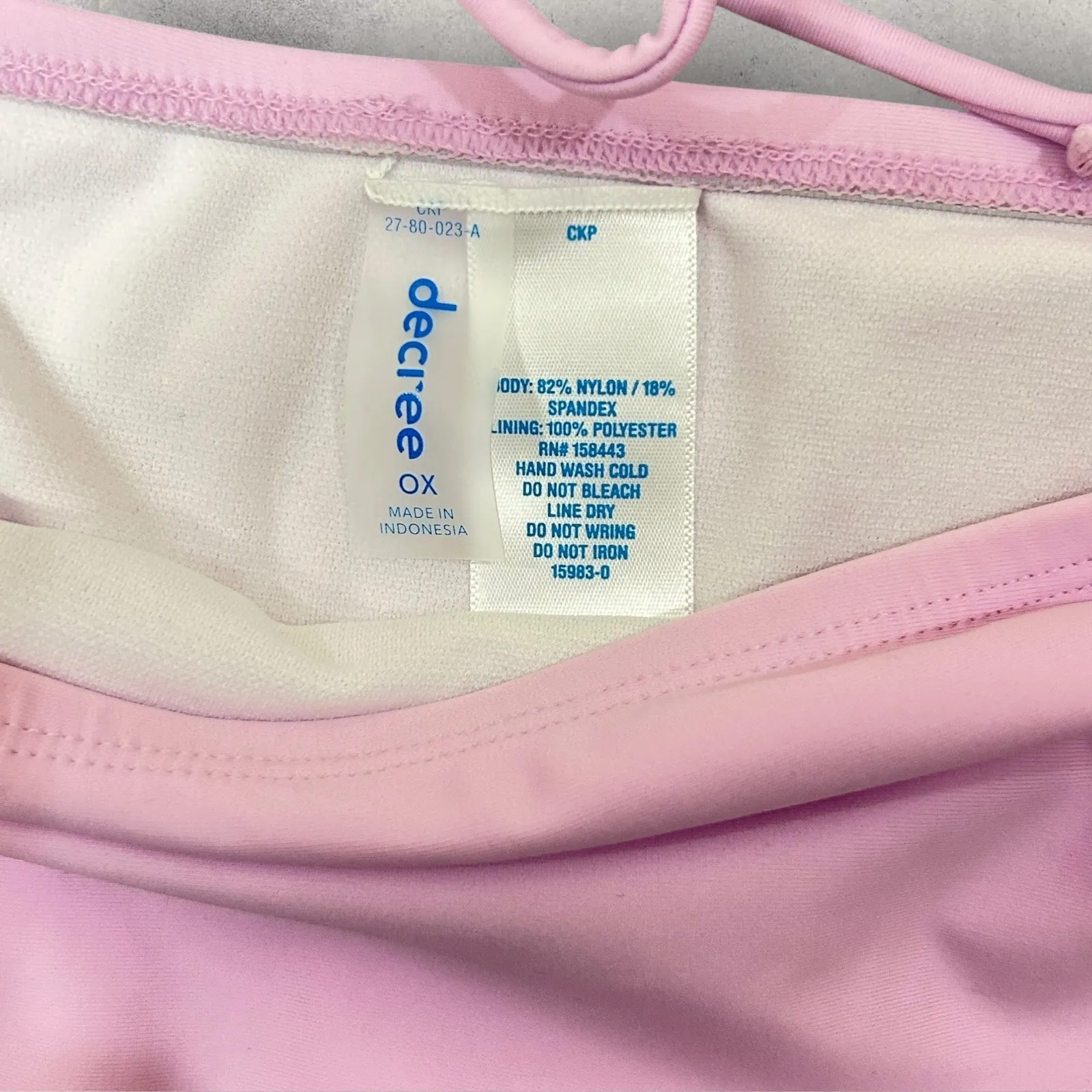 New Decree French Orchid Ruched High Rise Bikini Set Pink Bottom 0X Top 1X - Image 8