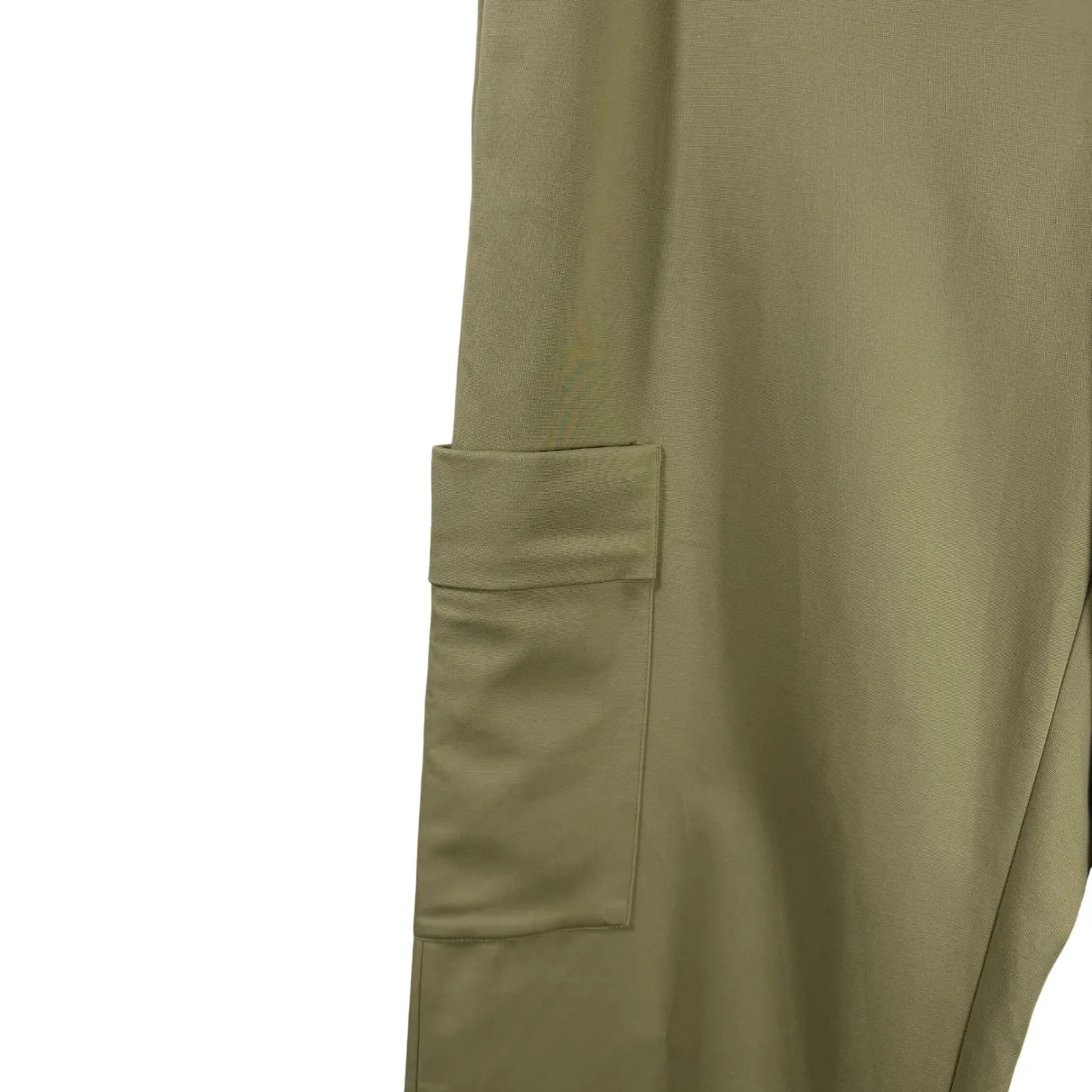 Vince Women's Cropped Cargo Pants 14 NWT Khaki Green Cotton Stretch Utility - Image 5