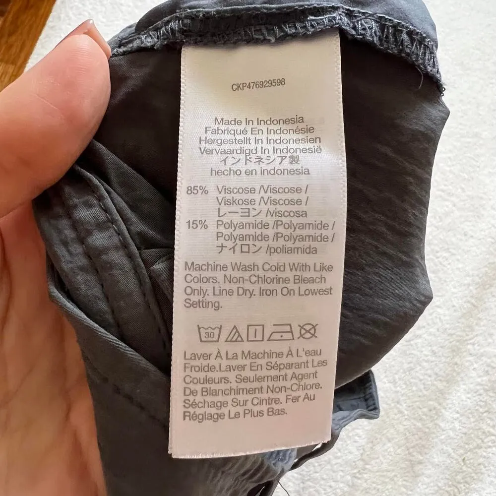 Madewell the petite harlow wide-leg cargo pant size 00P gray viscose - Image 9