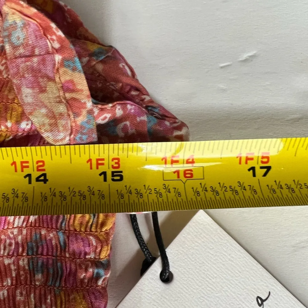 Japna L floral ruffle fitted scrunched dress spring summer cruise vacation new - Image 10