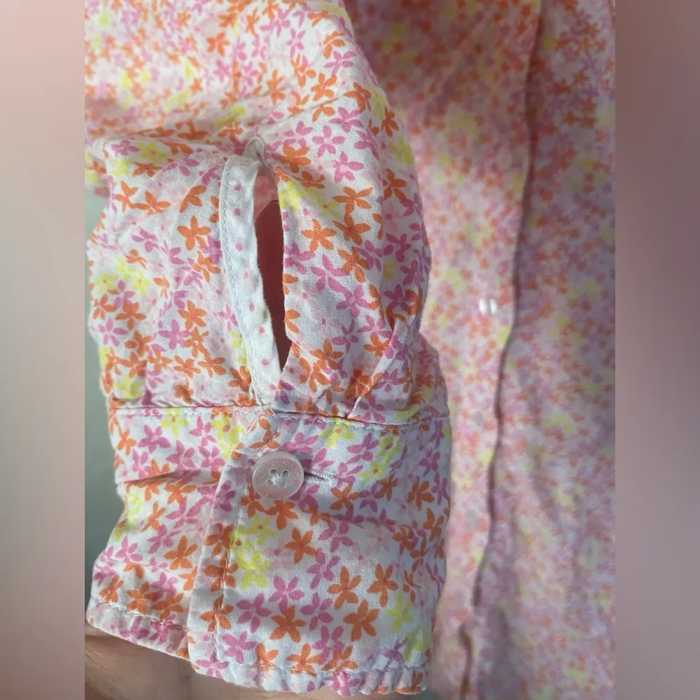 VICTORIA'S SECRET Sleepshirt/Gown PINK/PURPLE/YELLOW/WHITE Floral TWILL sz XS - Image 5