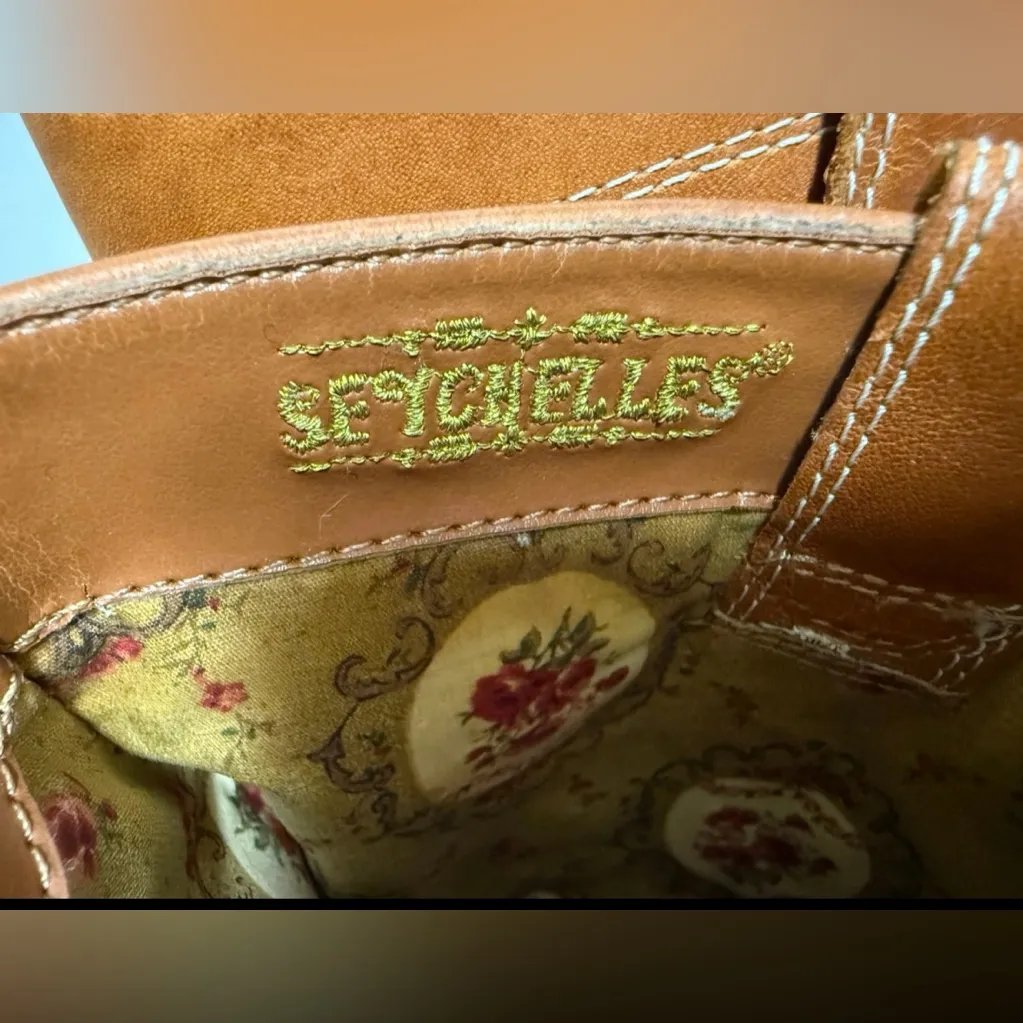 Anthropologie Seychelles Floral Embroidered Western Leather Cowgirl Boots -8 - Image 10