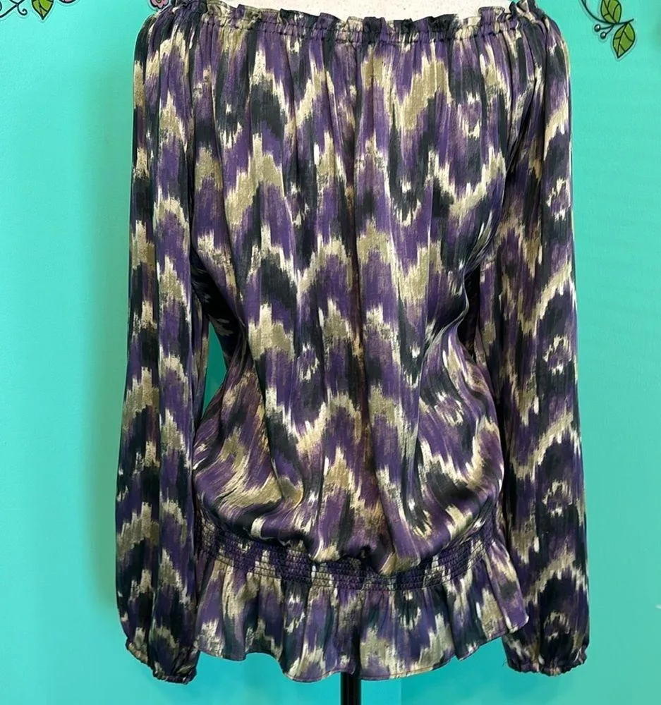 Michael Kors Peplum Top,  Off Shoulder Balloon Sleeve - Image 7