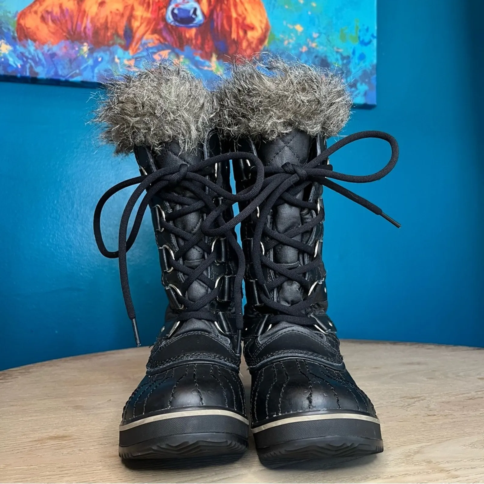 Sorel Tofino II Black Waterproof Quilted Lace Up Snow Boots Womens Size 6.5 - Image 5