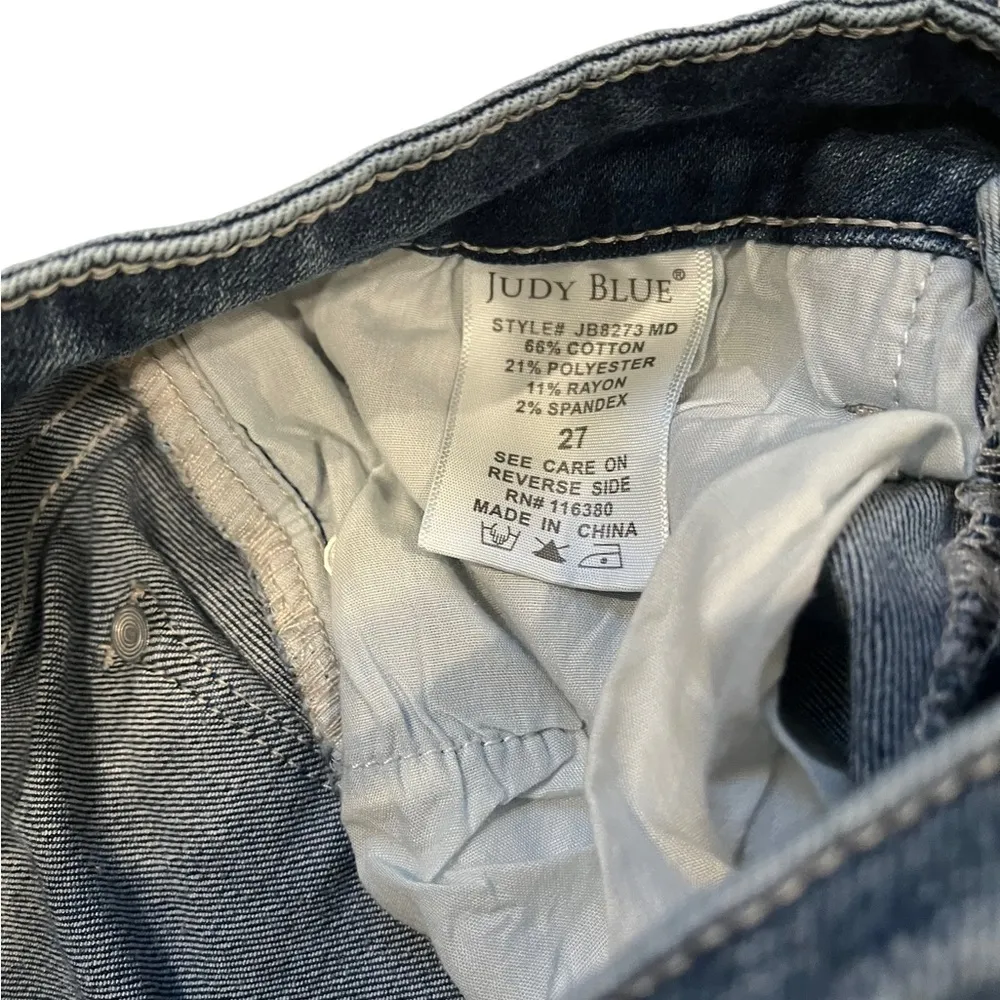 Judy Blue Shredding Up My Life Relaxed Fit Jeans JB8273 Distressed Sz 27 - Image 11